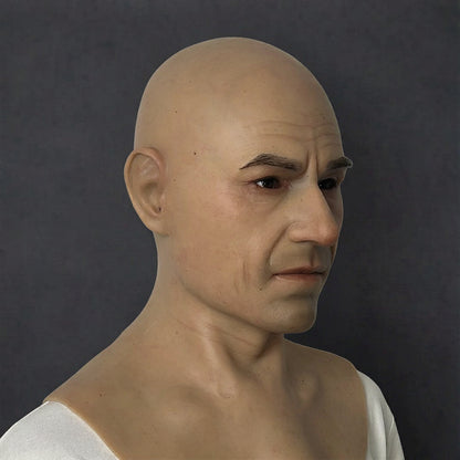Ultra-Realistic Bald Male Mask | Premium Silicone Special Effects Prop