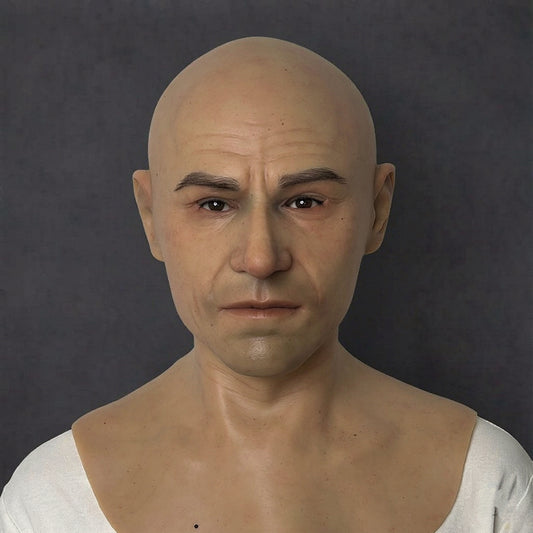 Ultra-Realistic Bald Male Mask | Premium Silicone Special Effects Prop