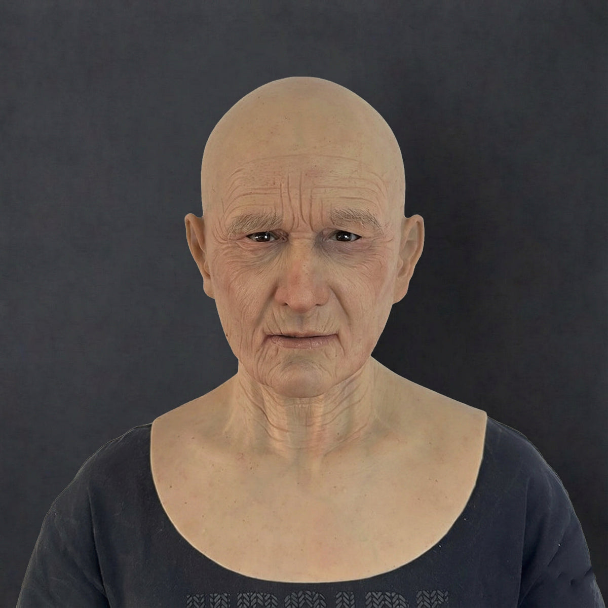 Realistic Elderly Male Silicone Mask | Full Head Old Man Mask with Neck