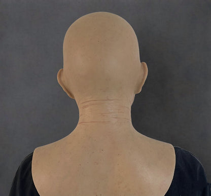 Realistic Elderly Male Silicone Mask | Full Head Old Man Mask with Neck