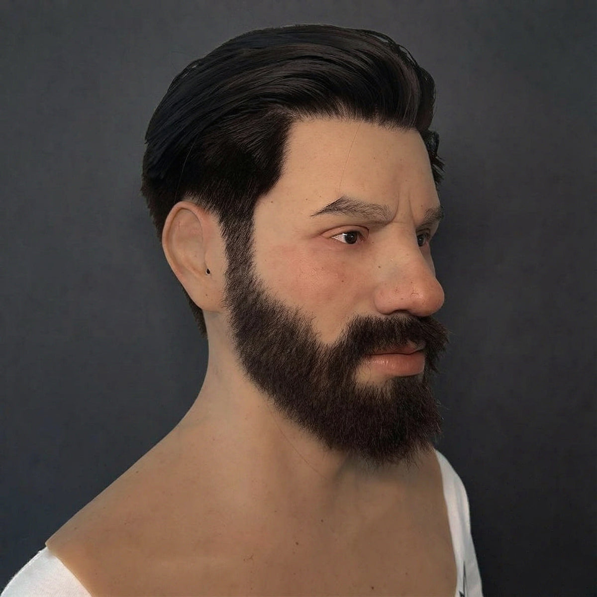 Realistic Men’s Facial Hair & Hair System Set | Premium Silicone Mask with Natural Beard & Wig for Instant Grooming