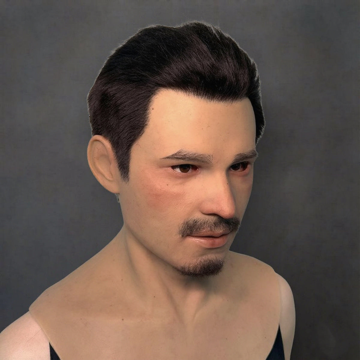 Mature Male Silicone Mask with Hair and Beard - Movie Prop Mask