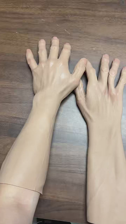 REALISTIC SILICONE ARM GLOVES – FULL ARM FAKE SKIN PROP FOR COSPLAY, FILM & THEATER EFFECTS